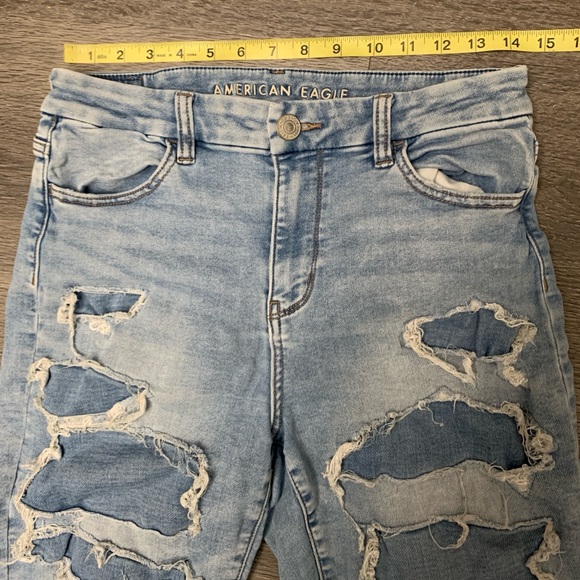 American Eagle Curvy High Rise Jegging Women's 8R Next Level Stretch Distressed - Picture 12 of 14